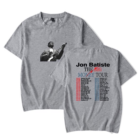 Jon Batiste The Big Money Tour 2025 Merch T-Shirt Women Men Casual Crewneck Short Sleeve Fashion Tee