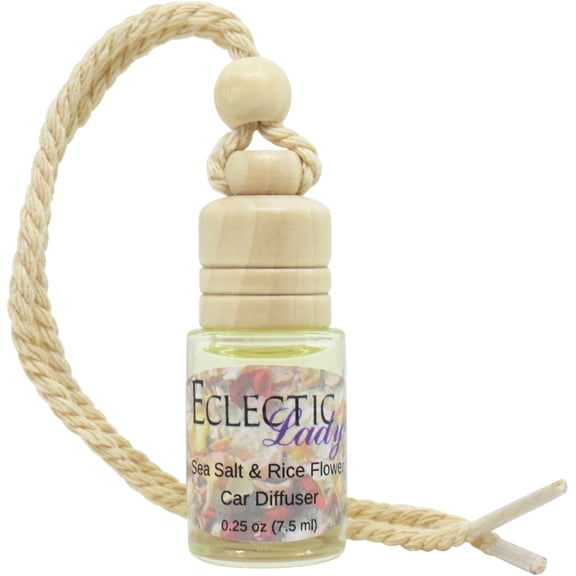 Sea Salt and Rice Flower Scented Car Diffuser by Eclectic Lady, 7.5 ml, Premium Air Freshener