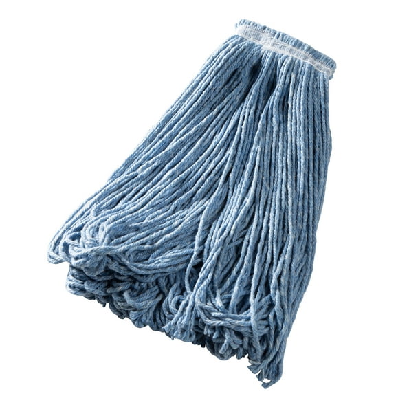 Rubbermaid Commercial Products Universal Large 24 OZ Blend Wet Mop, Universal Headband, Blue, for General Purpose Cleaning of Hard Floors Including Hardwood/Vinyl Tile/Smooth Concrete (FGE23800BL00)
