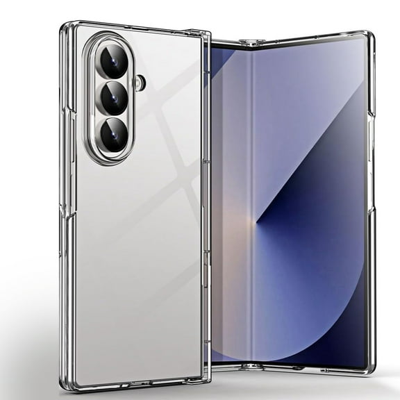 Dteck Clear Case for Samsung Galaxy Z Fold 6 Shockproof Hinge Protection Slim Lightweight Crystal Bumper Hard PC Transparent Skin Cover for Galaxy Z Fold 6,Clear