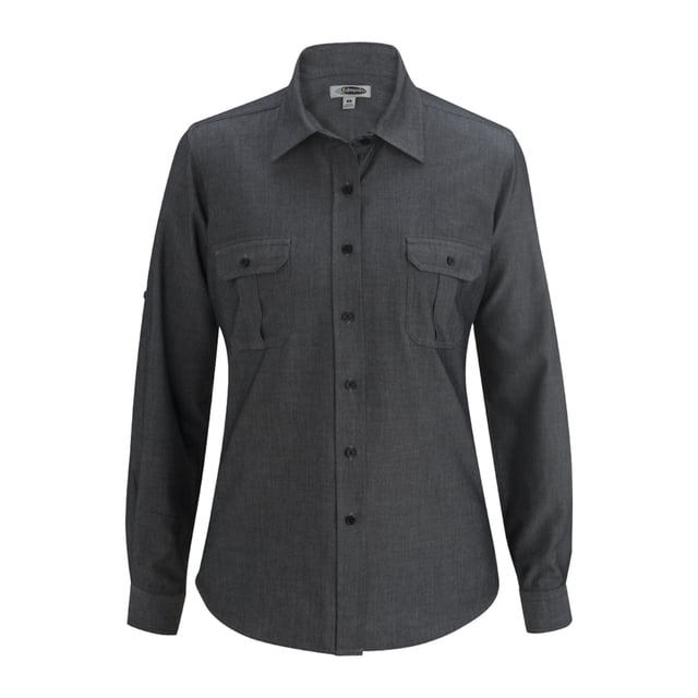 EDWARDS Women's' CHAMBRAY ROLL UP SLEEVE SHIRT--5298