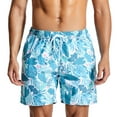 thumbnail image 2 of Jewelreauty Father's Day Men Hawaiian Beach Shorts Casual Striped Drawstring Loose Summer Shorts, 2 of 6