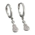 thumbnail image 1 of Guardoinrt 2 Pieces Guitar Shape Earrings Zircon Loop Buckle Jewelry Fashion Accessory Statement Ear Clip for Wedding Party Silver, 1 of 8