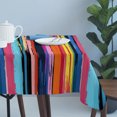 thumbnail image 4 of Colorful Striped Table Cloth Waterproof Tablecloths, Modern Rainbow Abstract Graffiti Art Tablecloth Dining Table Cover for Kitchen Party Tabletop Outdoor, Rectangle Tablecloth 54x108 Inch, 4 of 9