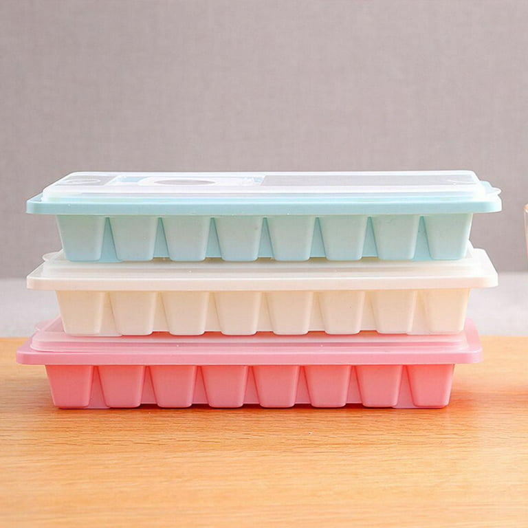 Eqwljwe Clearanceeqwljwe Ice Cube Tray with Attached Lids - Easy Release Ice Cube Molds, 16 Cubes per Tray, Stackable, Microwave & Dishwasher Safe, 100% Food