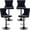 Black, Black Base, variant on Orange Velvet Bar Stools Set of 6 - Adjustable Swivel Counter Height Chairs with Tufted Back and Nailhead Trim for Kitchen Island (Orange, Matte Metal, 6 Pcs)