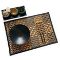 thumbnail image 5 of Deyuer Bamboo Woven Placemat Retangle Shape Thickened Heat-Resistant Oil-Resistant Non-Slip Parties Weddings Banquets Table Decoration Dining Kitchen Mat,F, 5 of 8