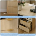 thumbnail image 5 of Fluted Nightstand with Charging Station, Bedside Table with Drawers and Open Storage Space, Metal Handles and Rounded Corners for Safety, Mid Century Modern End Table, 5 of 9