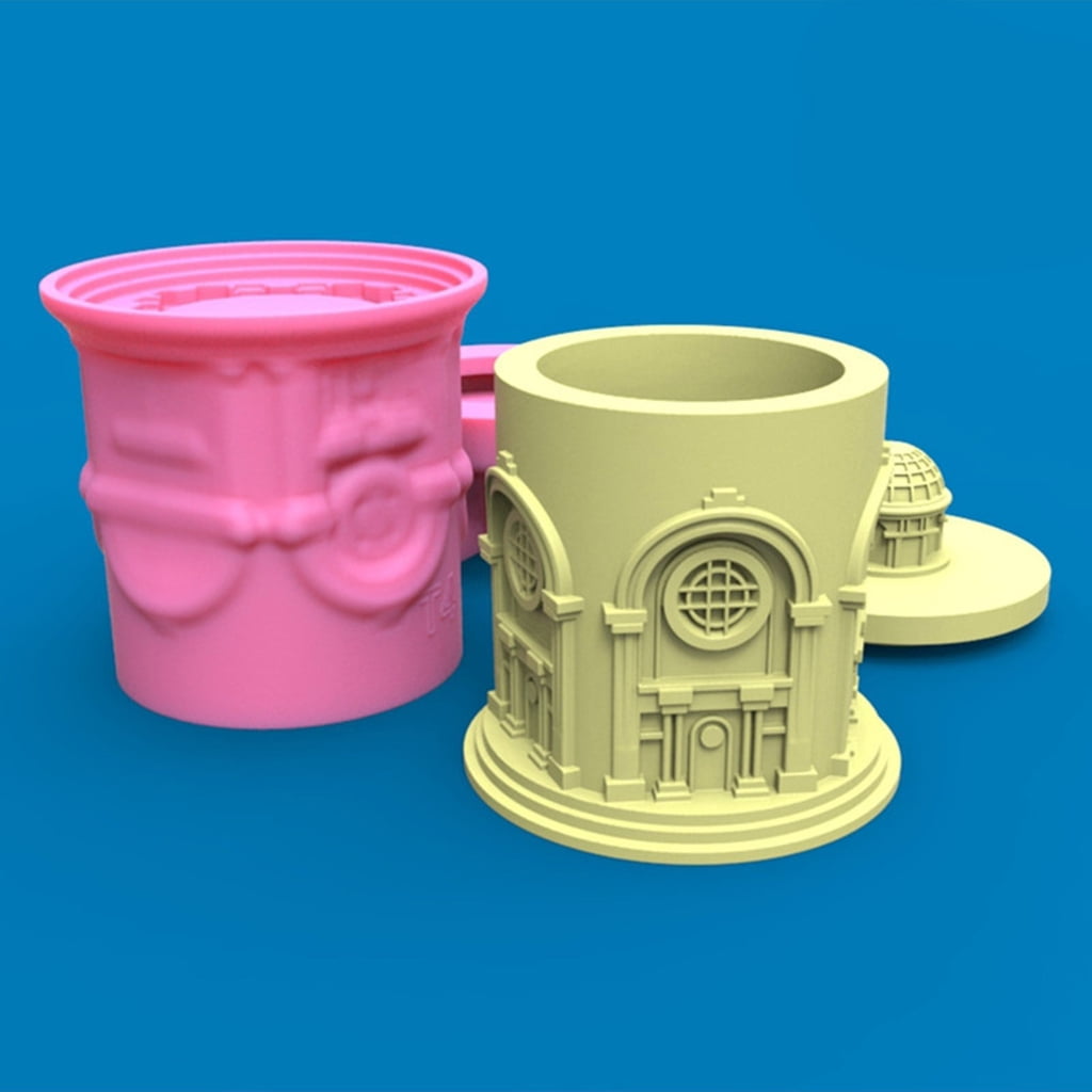 WINDLAND Building Storage Jars Silicone Mold DIY Candle Holder Tool Concrete Casting Mold Plaster Crafts Making Supplies Nonstick
