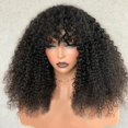 thumbnail image 4 of Perruque Bouclée Afro Kinky avec des Perruques de Machine à Franges Complètes Perruque de Cuir Chevelu 150 180 200 Densité Remy Brésilien Perruques de Cheveux Humains Bouclés Courts, 4 of 5