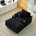 thumbnail image 4 of Holaki 57" Corduroy Single Couch,Comfortable Sofa Recliner,Upholstered Sofa with Two Throw Pillows,Luxurious Seating with 1 Storage Ottoman for Apartment,Living Room,Office,Reception Area, 4 of 17