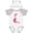 White & Heather w/ Ears, variant on Inktastic Cute Pink Dinosaur Girls Baby Bodysuit