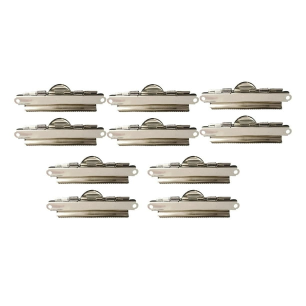 Clips de papel de 10 piezas de papel de 4 pulgadas Accesorios de papelería de largo Centro de archivos de clip de bisagra de metal para dibujo Bolsas