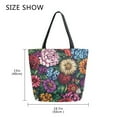 thumbnail image 5 of FORMRS Womens Canvas Tote Bag with Zipper Inner Pocket Shoulder Handbag, Vibrant Flowers Pattern, 5 of 7