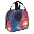 thumbnail image 2 of Salouo Hawaiian Island Beach Shark for Unisex Lunch Bag Leakproof Lunch Tote Large Capacity Reusable Insulated Lunch Box Cooler Lunch Container for Work/Office/Picnic/Travel-Black, 2 of 8