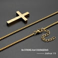 thumbnail image 3 of Cross Necklace for Men, 316L Stainless Steel Chain Pendant Bible Verse Religious Christian First Communion Confirmation Jewelry Gifts 22+2 Inches, 3 of 5
