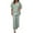 Mint Green, variant on Two Piece Sets for Women Fall Outfits New Women's Spring and Summer Solid-Color V-Neck Mid-Sleeve Tops with Straight Pocket Pants Casual Set Beige XXL