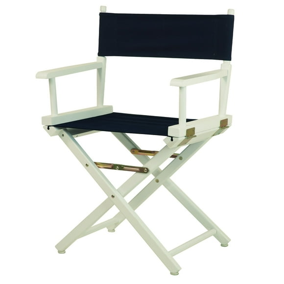 Casual Home 18" Director's Chair White Frame with Navy Canvas
