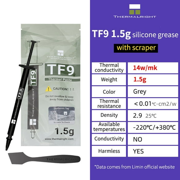 TF9 Thermal Grease 1.5/2.9g 14W/M.K CPU GPU Cooling Computer Notebook Graphics card thermal paste with scraper TF9 1.5g