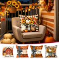 thumbnail image 7 of Thanksgiving Decorations Throw Pillow Covers,17.7x17.7 Inch Autumn Decorative Throw Cushion Case for Sofa Bedroom Living Room | Pumpkin Bow Decor Throw Pillowcase, 7 of 7