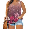 thumbnail image 2 of LNZGNM Women Tank Tops Summer Plus Size Sleeveless Shirts Casual Flowy Loose Fit Crewneck Tunic Tops Vacation Basic Blouses,Hot Pink XL, 2 of 7