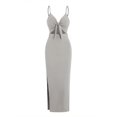 thumbnail image 3 of Vibrant V-Neck Cami Dress Sexy Cut Out Split Hem Sleeveless Flowy Essential, 3 of 14