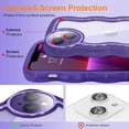 thumbnail image 3 of Compatible with iPhone 13 Case, Cute Curly Wave Frame Shape with Plating Edge, Camera Lens Cover & Soft TPU Silicone Heavy Duty Shockproof Protection Clear Phone case for iPhone 13, Purple, 3 of 16