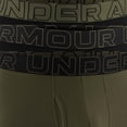 thumbnail image 3 of UNDER ARMOUR Calzoncillos bóxer para hombre, pack de 3 - Performance Cotton Boxer Briefs - Solid 6 in, Stretch, Mezcla de algodón Negro/Verde M (Medium), 3 of 5