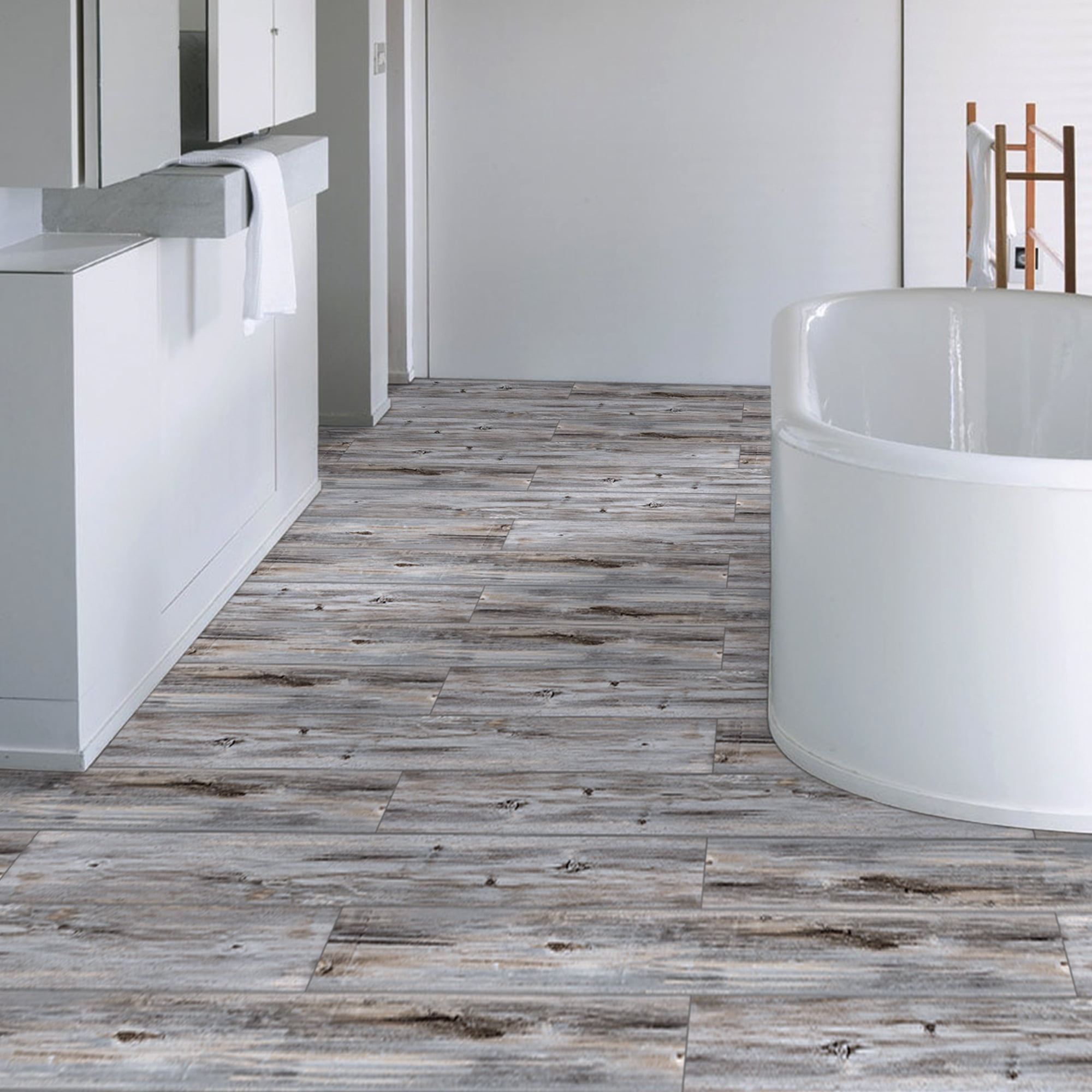 UMIGGEE Multi-color Vinyl Flooring 6"x35" (10-pcs) Peel and Stick Floor Tile Self-Adhesive DIY Flooring Tiles Grain Feel for Kitchen Dinning Room Bedroom Home Decoration (Cover 14.5 Sq. ft)
