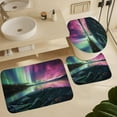 thumbnail image 6 of 4Pcs Lake Northern Lights Waterproof Shower Curtain Sets for Bathroom,Colorful Nature Modern Style Bathroom Decor Set with Shower Curtain and Rugs and Accessories, 6 of 8