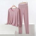 thumbnail image 2 of Feancey Women's Plus Size Pajamas Sets Loose V Neck Long Sleeve Sleepwear Matching Pjs Set Soft 2 Pieces Lounge Sets Comfy Casual Nightwear Pink 5XL, 2 of 6