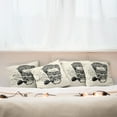 thumbnail image 7 of Ambesonne Indie Throw Pillow Cover 4 Pack, Skull with Mustache and Glass, 24", Black Cream, 7 of 7
