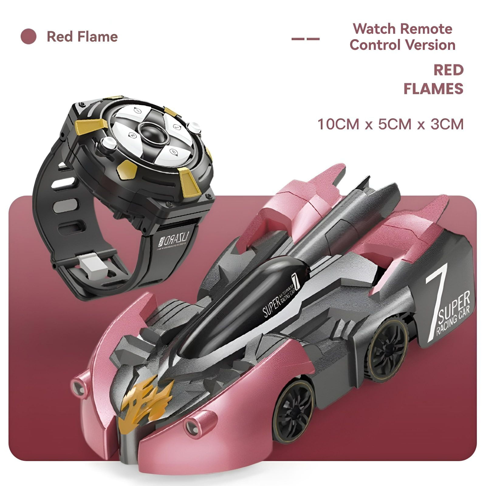 NWJ New Mini Wall Climbing Watch RC Car - Rechargeable Remote Control Stunt Car with Light and Sound