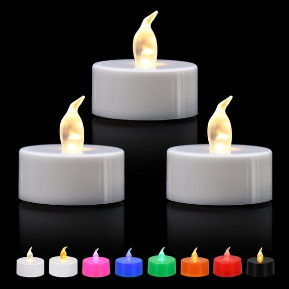12/24/50/100/200/400 Pack LED Tea Lights, Flickering Warm White Lights, Battery Operated