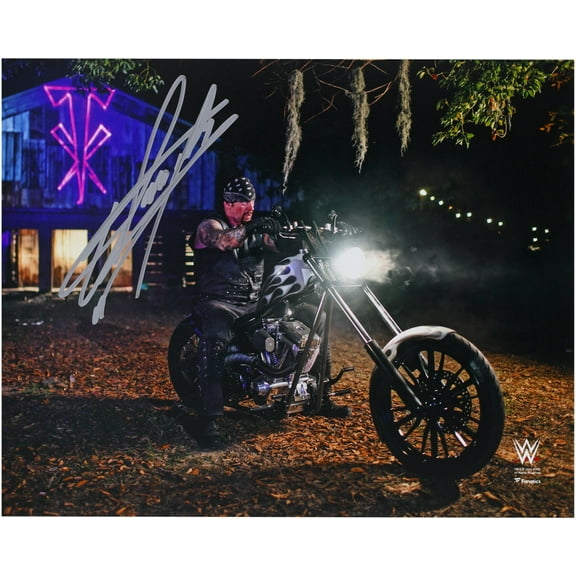 Undertaker WWE Autographed 8" x 10" WrestleMania 36 Boneyard Match on Motorcycle Photograph - Fanatics Authentic Certified