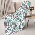 thumbnail image 3 of Gaeub Bears and Tropical Leaves Print Flannel Throw Blanket, Home Fleece Throw Blanket for Couch or Bed,Decorative Blankets,Lightweight Fuzzy Flannel Blanket-50"x40", 3 of 6