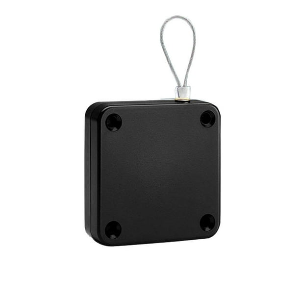 Cierrapuertas antitormentas mejorado sin perforaciones, con cordón de acero para baño, dormitorio, sala de estudio, etc. (paquete de 2 negros)