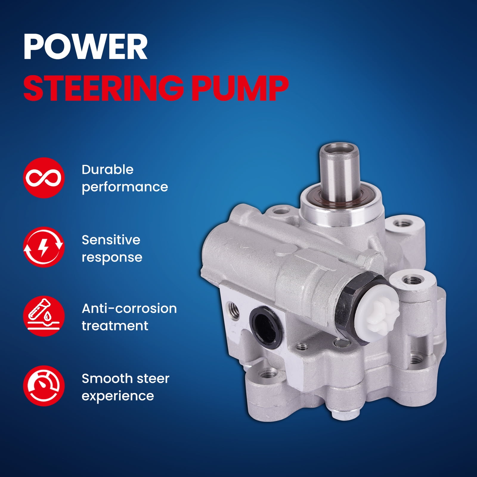 MOCA AUTOPARTS Power Steering Pump Fit for 2001-2007 Chrysler Town & Country & 2001-2007 Chrysler Voyager 3.3L & 2001-2007 Dodge Caravan 3.3L