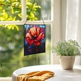 thumbnail image 3 of Poppy Flower Stained Glass Panel Suncatcher Square Window Hanging, 8 Inch Real Glass Decorative Art Sun Catcher for Home, Gift, and Garden Decor 78OR10, 3 of 6