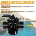 thumbnail image 4 of 4717 2 Inch 3 Way Positive Non-Lube Diverter Valve Replacement for Jandy Valve, 4 of 9