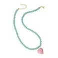thumbnail image 1 of SIfdSeng Collier Pendentif Cœur Bleu Rose Collier Fée Chaîne Pendentif Bijoux pour Femmes Filles, 1 of 7