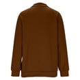 thumbnail image 7 of UTSJKR Womens Fashion Lapel Sweatshirts Side Button Collar Trendy Sweatshirt Casual Solid Color Loose Fit Athletic Shirts Brown S, 7 of 7