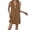 Brown, variant on Women's Sleeveless V-Neck Shift Dress with Button Detail, Casual Flowy Mini Dress in Linen-Like Fabric for Summer