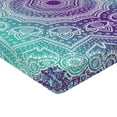 thumbnail image 2 of Ambesonne Mandala Fitted Sheet 2 Pcs Set, Ornate Hippie, Full, Purple Aqua, 2 of 3