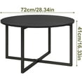 thumbnail image 2 of Round Coffee Table Nesting Tables for Living Room Tea Desk with Black Metal Legs Tea Table Balcony End Sofa Table Study,Black, 2 of 15
