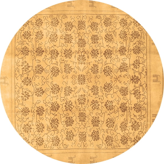 Ahgly Company Indoor Round Persian Brown Traditional Area Rugs, 5' Round