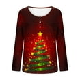thumbnail image 4 of Elvqul Womens Tops Christmas Shirts Funny Crewneck Fall Casual Tops for Juniors Long Sleeve, 4 of 5