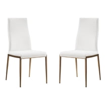 Casabianca Home Firenze Set of 2 Polyurethane Leather Dining Chairs - White