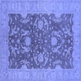 thumbnail image 1 of Ahgly Company Machine Washable Indoor Square Oriental Blue Industrial Area Rugs, 6' Square, 1 of 4