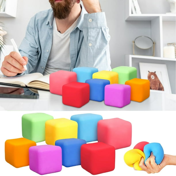 Cubo de hielo de copo de nieve de crecimiento lento | Juguete antiestrés sensorial de apretar y soltar para adultos y niños | Divertido dispositivo de escritorio para aliviar la ansiedad